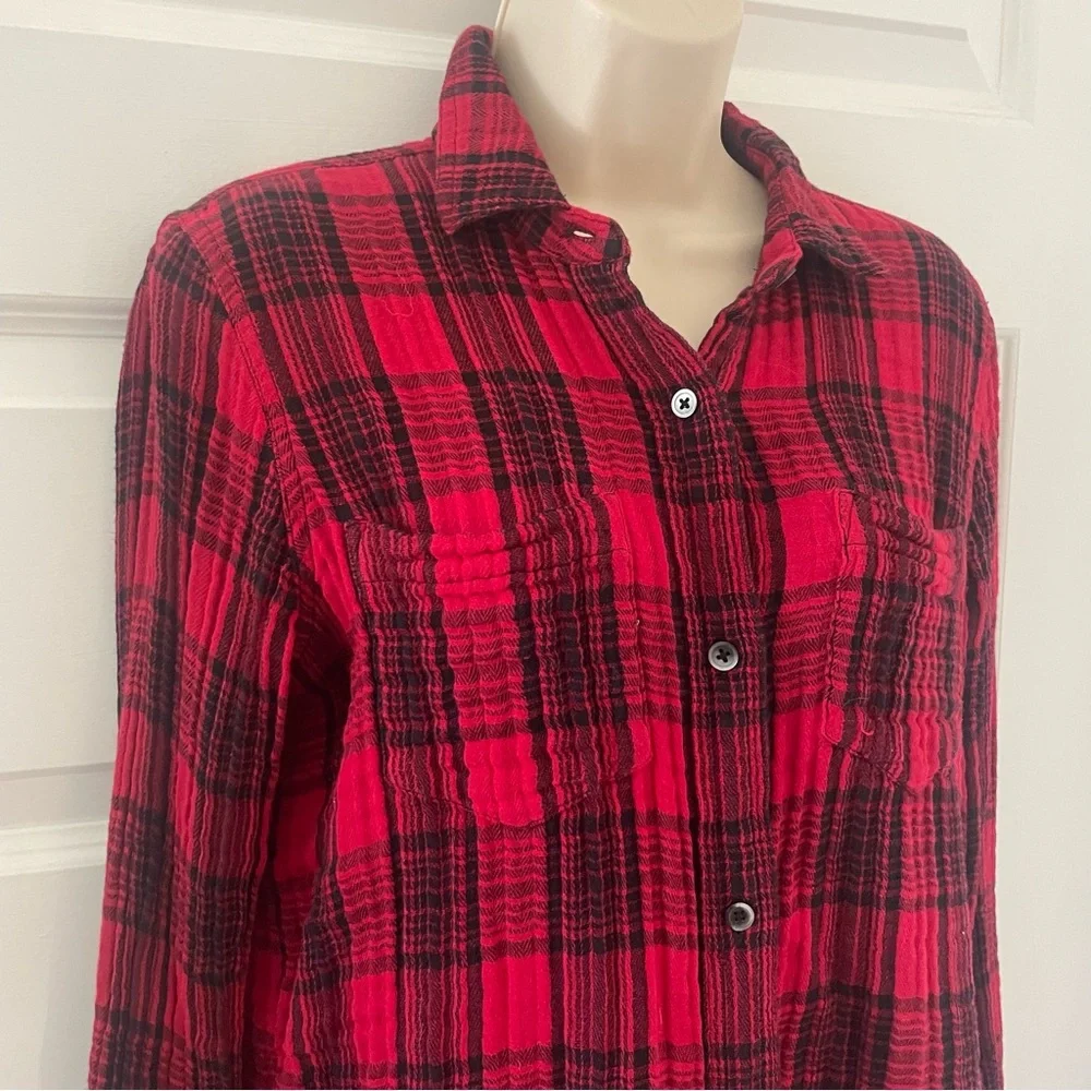 Madewell Red Plaid Button-Up Shirt - S